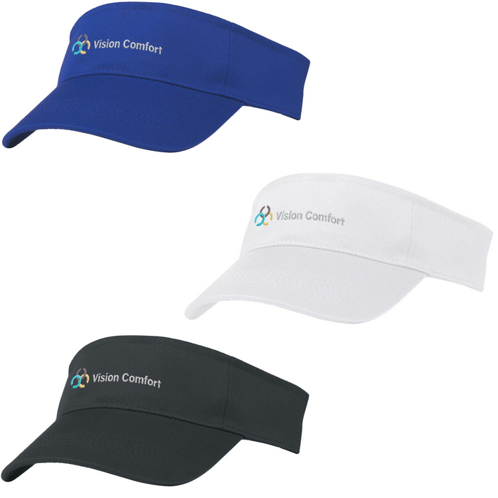 AH1008E Polyester VISOR With Embroidered Custom Imprint